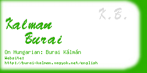 kalman burai business card