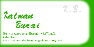 kalman burai business card